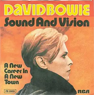 Обложка сингла Дэвида Боуи «Sound and Vision» (1977)
