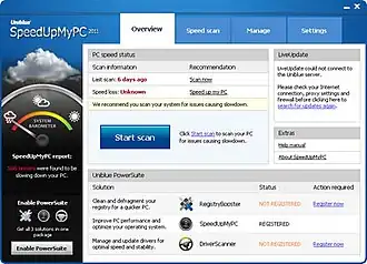 Скриншот программы SpeedUpMyPC