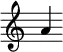 { \new Staff \with { \remove "Time_signature_engraver"} {\clef treble a'4}}