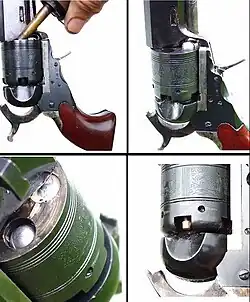 Процес заряджання ударного револьвера